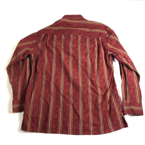 Tommy Bahama Button Up Shirt Adult Large Men Red  Cotton Pineapple Print a45 - Picture 2 of 6